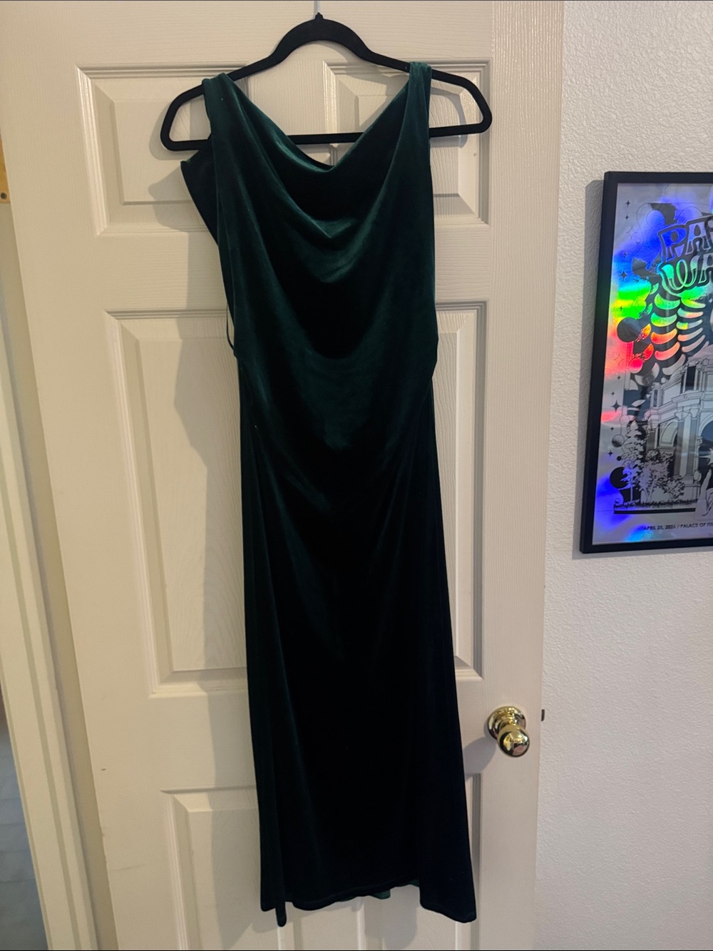 Taylor Emerald Green Velvet Cowl Neck Maxi Dress